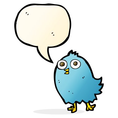 çizgi film mutlu kuş konuşma balonu ile