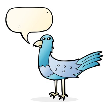 Konuşma baloncuklu çizgi film kuşu