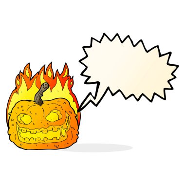 Konuşma baloncuklu garip balkabağı.