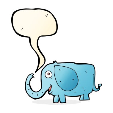 Konuşma baloncuklu bebek fil.