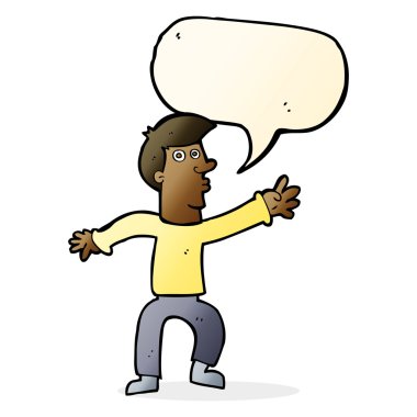 çizgi film konuşma balonuyla adama ulaşıyor