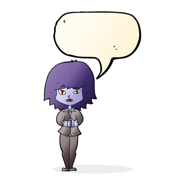 çizgi film vampir kadınla konuşma balonu