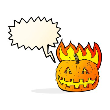 Konuşma baloncuklu çizgi film balkabağı