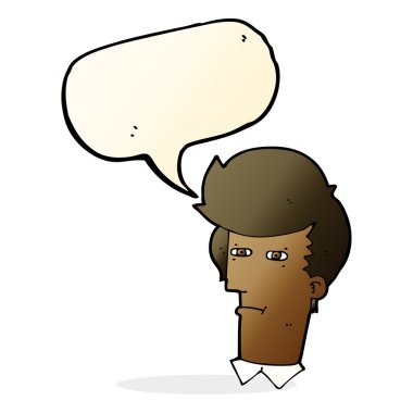 çizgi film adam konuşma balonu gözlerle daralma