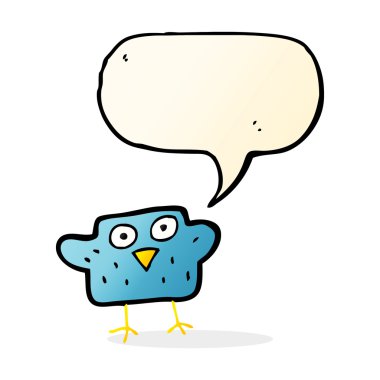 Konuşma baloncuklu çizgi film kuşu