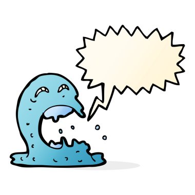 Konuşma balonlu iğrenç bir hayalet.