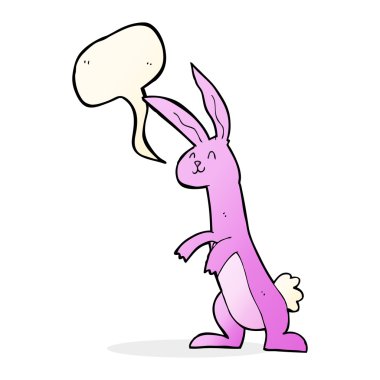 Konuşma balonlu çizgi film tavşanı