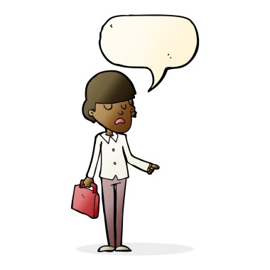 çizgi film kibirli işadamı konuşma balonu ile işaret