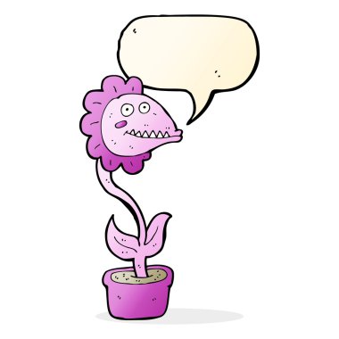 Konuşma baloncuklu canavar bitkisi.