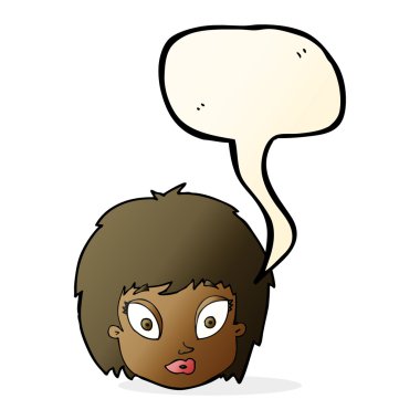 karikatür kadın yüzünü şaşırttı konuşma baloncuğuyla