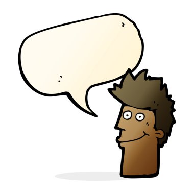 çizgi film mutlu adam konuşma baloncuğu ile