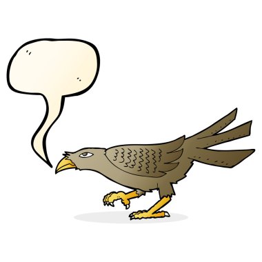 Konuşma baloncuklu çizgi film kuşu