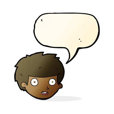 mutlu konuşma balonu ile yüzünü çizgi film