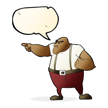 çizgi film kızgın sert adam konuşma balonunu işaret ediyor.