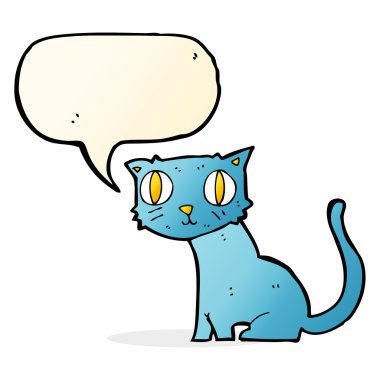 Karikatür kedi ile konuşma balonu