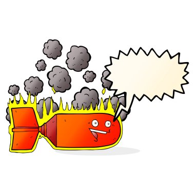 çizgi film düşen bomba ile konuşma balonu