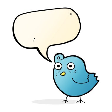 Konuşma baloncuklu komik çizgi film kuşu