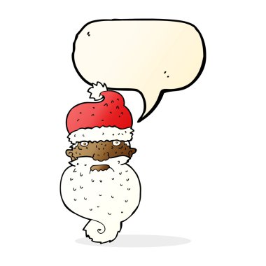 çizgi film Grim Noel Baba yüzü ile konuşma balonu