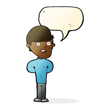 çizgi film mutlu adam konuşma baloncuğu ile