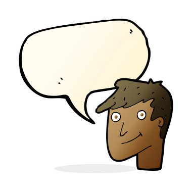 çizgi film mutlu adam konuşma baloncuğu ile