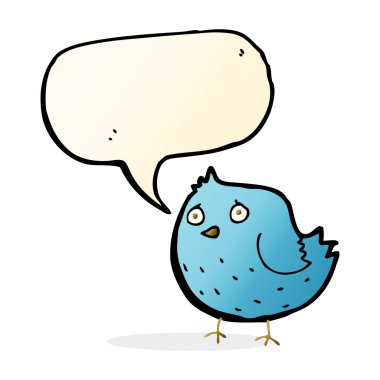 Konuşma baloncuklu çizgi film kuşu