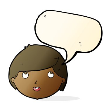 Konuşma baloncuğu ile gülen surat.