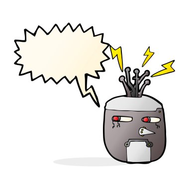 çizgi film robot kafa ile konuşma balonu