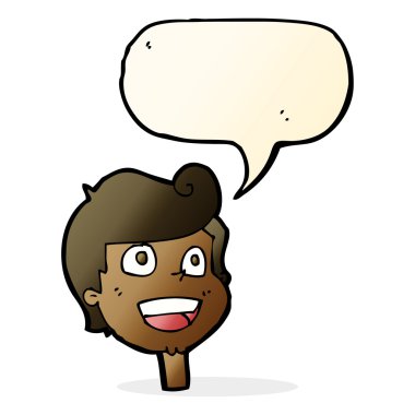 Konuşma baloncuğu ile gülen surat.