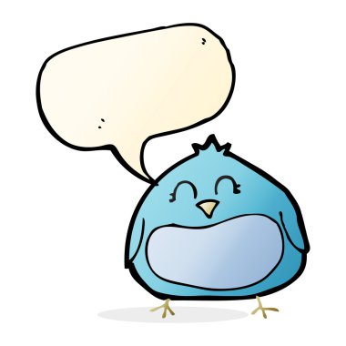 çizgi film şişman kuş ile konuşma balonu