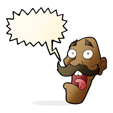 konuşma balonu ile korkmuş yaşlı adam çizgi film