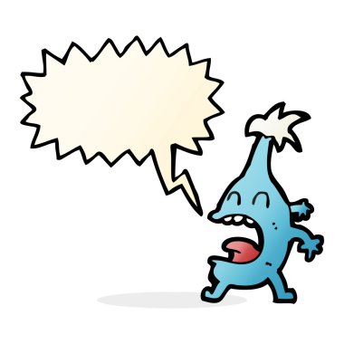 karikatür komik yaratık ile konuşma balonu