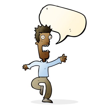 çizgi film çığlık atan adam konuşma baloncuğu ile