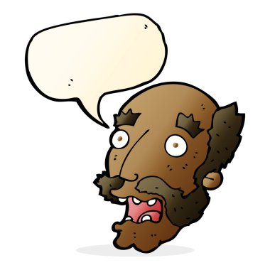 Çizgi film yaşlı adamı konuşma balonuyla şok etti.