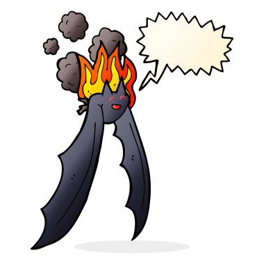 Çizgi Film ürkütücü sopası ile konuşma balonu