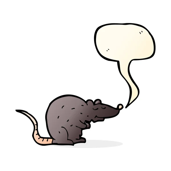 Kreskówka czarny szczur z dymek — Wektor stockowy