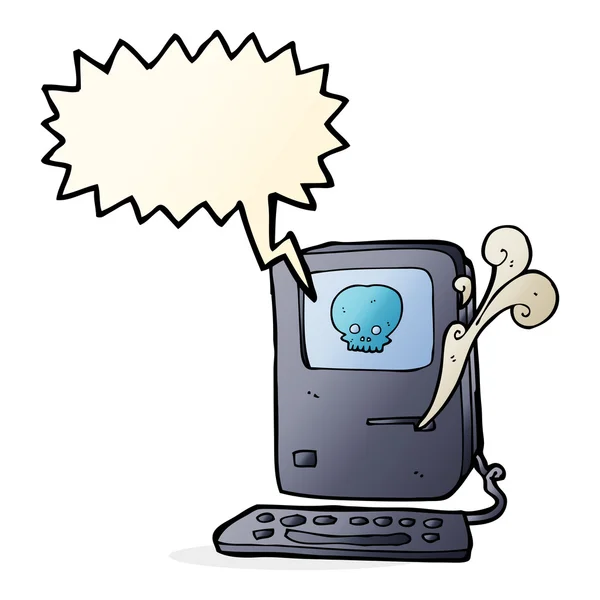 Computer virus cartoon  with speech bubble — Stock Vector