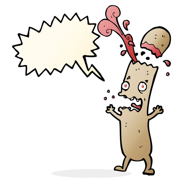 Karikatur Unterkochwurst mit Sprechblase — Stockvektor