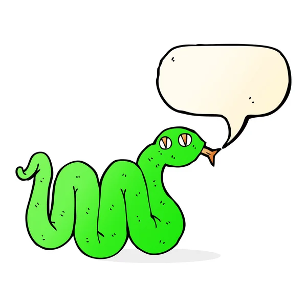 Funny cartoon snake with speech bubble — Stock Vector