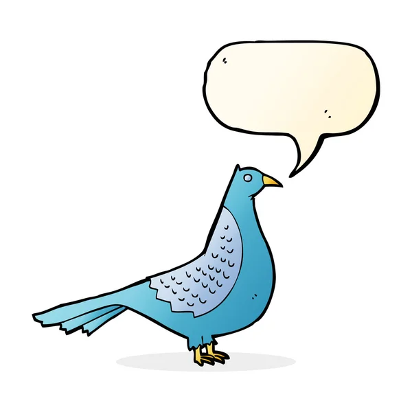 Oiseau de dessin animé avec bulle de parole — Image vectorielle