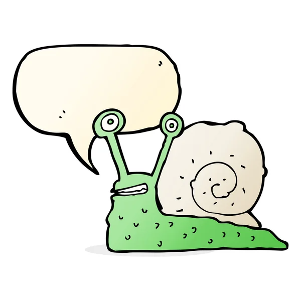 Caracol de dibujos animados con burbuja del habla — Archivo Imágenes Vectoriales