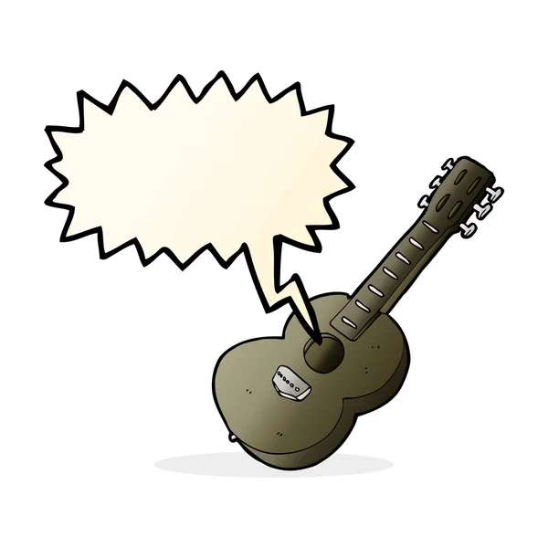 Мультяшна гітара з мовною бульбашкою — стоковий вектор