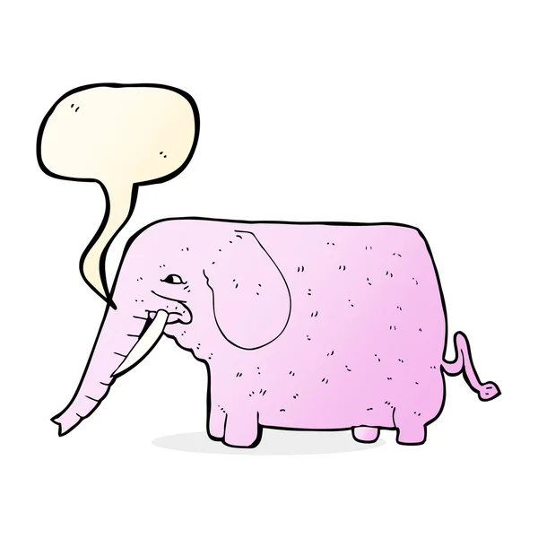 Elefante divertido de dibujos animados con burbuja de habla — Archivo Imágenes Vectoriales