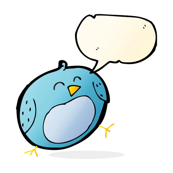 Kreslený pták s bublinou řeči — Stockový vektor