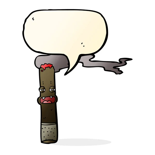 Personnage de cigare de dessin animé avec bulle de parole — Image vectorielle