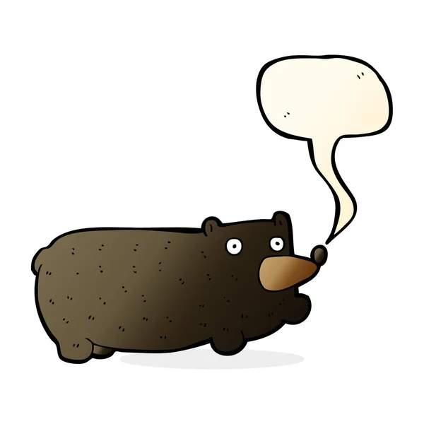 Αστείο αρκούδα κινουμένων σχεδίων με φούσκα ομιλία — Διανυσματικό Αρχείο