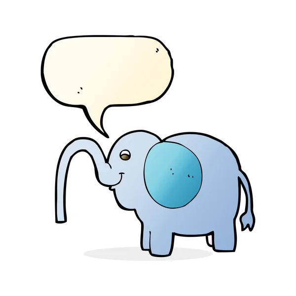 Elefante dei cartoni animati spruzzando acqua con bolla vocale — Vettoriale Stock
