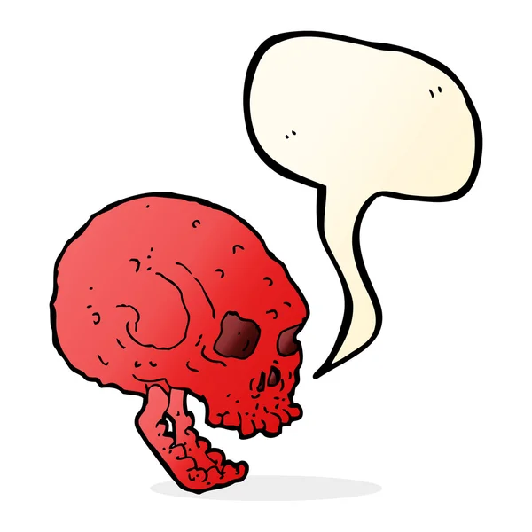 Мультяшний дикий череп з мовною бульбашкою — стоковий вектор