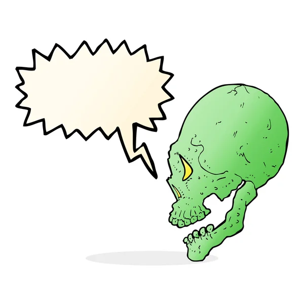 Spooky skull illustration with speech bubble — Stock Vector