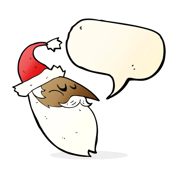 Cartoon-Santa-Gesicht mit Sprechblase — Stockvektor