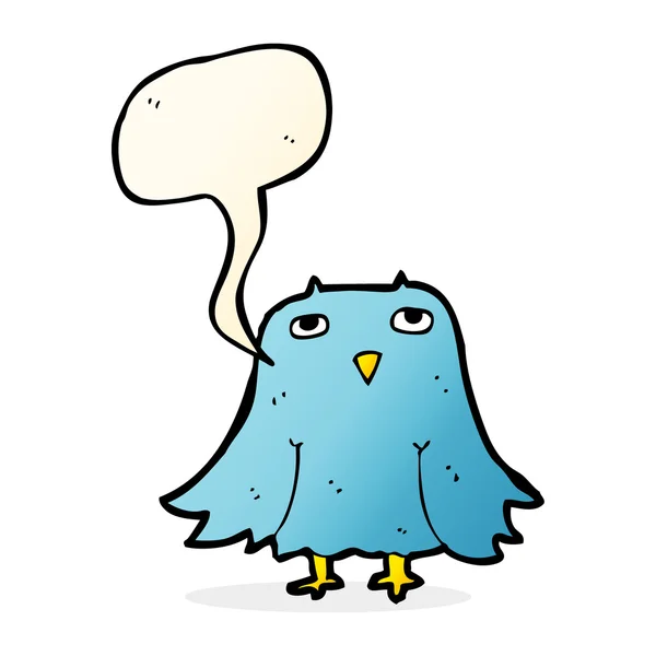 Cartoon owl with speech bubble — Stock Vector